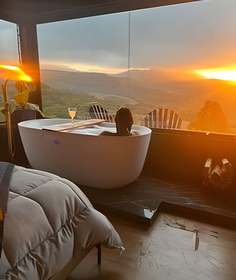 Chalé Romântico com Jacuzzi e vista incrível